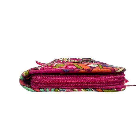 Vera Bradley Women's Cotton RFID Turnlock Wallet - Pink Swirls - Picture 8 of 12